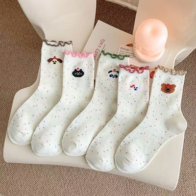 컨페티파티 여성 중목 무압박 양말 5켤레세트 206006