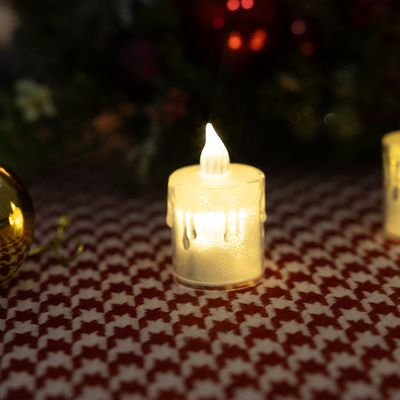 크리스마스 양초 캔들 장식 조명 LED 아크릴 6.5cm