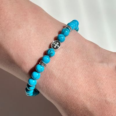 실버925 터키석 크로스 팔찌