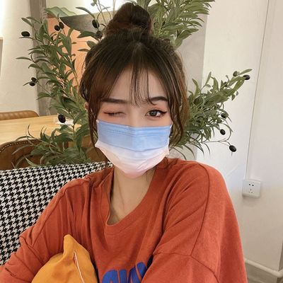 WL 무지개 레인보우 마스크 그라데이션 컬러 덴탈마스크 핑크 베이지 칼라 색깔 패션마스크(WFNNT3A)