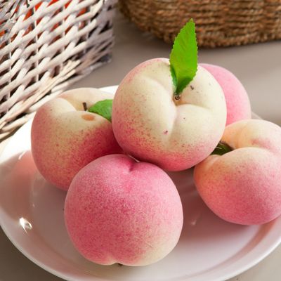 복숭아 모형 과일 (2PCS) 빵 채소 모조 인조 가짜