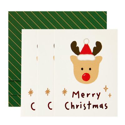 아트박스 루돌프얼굴 카드 3매입