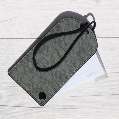웍스 가방,캐리어,골프백 가죽이름표 네임택-웜그레이