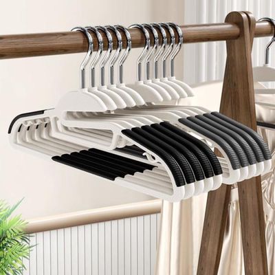 옷걸이 미끄럼방지 오픈형 논슬립 블랙 10개 F014