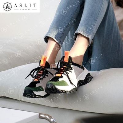 [애슬릿]키높이 통굽 발편한 배색 스니커즈 블로퍼