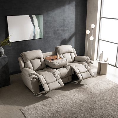 시트앤모어 프라임 전동 3인 천연통가죽 소파 KC4102