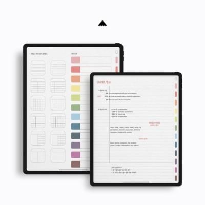 12탭 인덱스노트북 종이질감 컬러풀스프링 세로형 