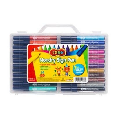 동아 논드라이 싸인펜 24색 빅센시 하드케이스 사인펜