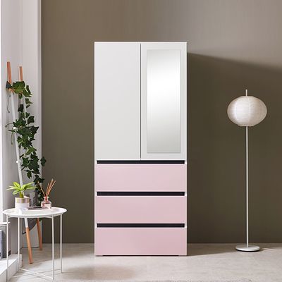 CZ691 4도어 라인 거울 서랍 옷장 800x1880 2colors