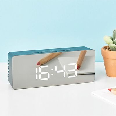 아트박스 LED 거울시계 대 블랙