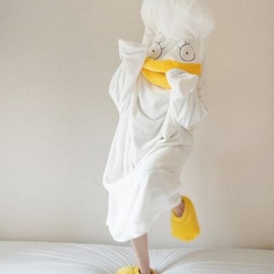 대왕 엘리자베스 후드 오리 잠옷 수면 동물 파자마 슬