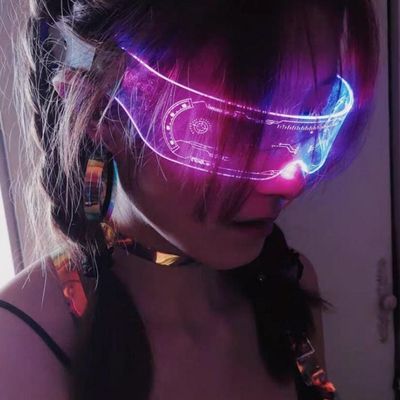 사이버 펑크 주다사 고글 안경 2type LED 외계인 선글