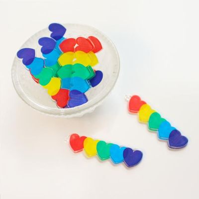 무지개하트 아크릴참 1p