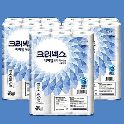 두루마리 롤 화장지 40Mx24롤x3팩 에어셀 크리넥스(WFLSZM2)