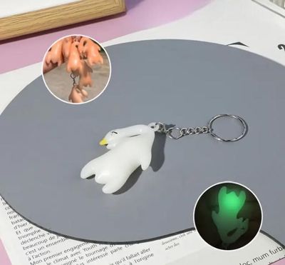 형광 오리 자외선 색변화 키링 감성 야광 키홀더 가꾸