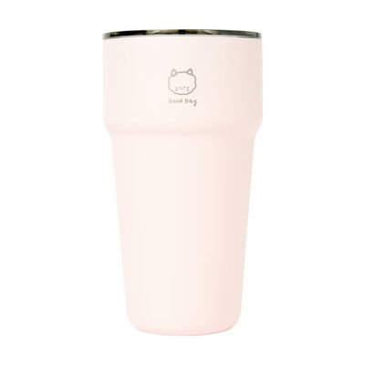 아트박스 핑크 투명리드텀블러 500ml