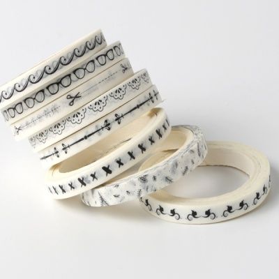 블랙앤화이트 라인테이프 디자인테이프 마스킹테이프