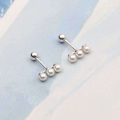 [애슬릿]실버 피어싱 귀걸이 은 925 핵 진주 웨딩