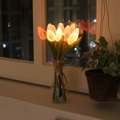 [via k studio] 핑크 튤립 부케 LED 무드등