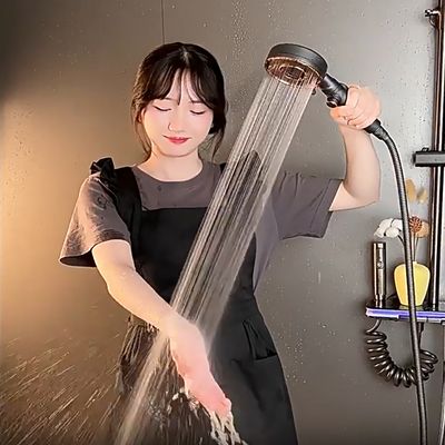 도넛 절수 3단 수압 버튼 온오프 샤워기 헤드