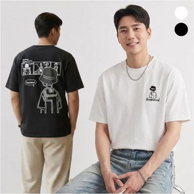 툰그래픽 반팔 기본 면 티셔츠