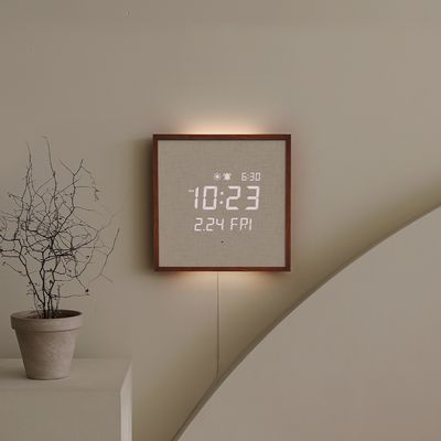 [무아스] 우든프레임 백라이트 무드등 LED 벽시계