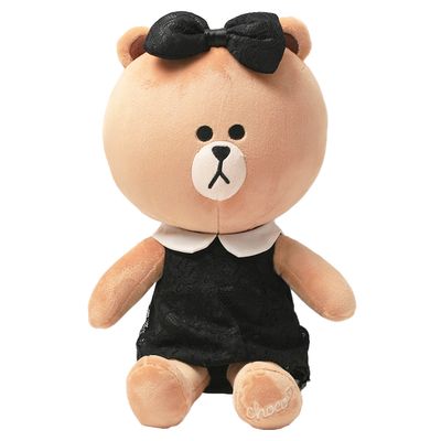 라인프렌즈 블랙레이스 드레스 초코 인형 곰인형