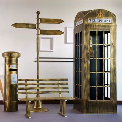 대형 인테리어 공중전화 부스 5종 세트 (골드)