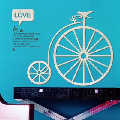 [우드스티커] 나무자전거 (반제품) - 입체우드 월데코 포인트 집꾸미기 벽장식