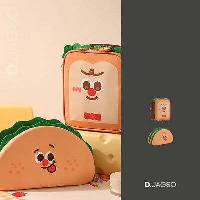 샌드위치 캐릭터 귀여운 여성 실속 파우치