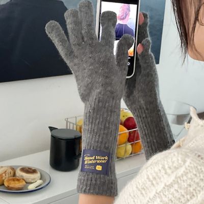 어나더뷰 레터링 패치 롱 터치장갑 no.1711