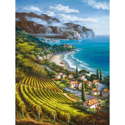 해안가 포도원 (캔버스) 보석십자수 40x50