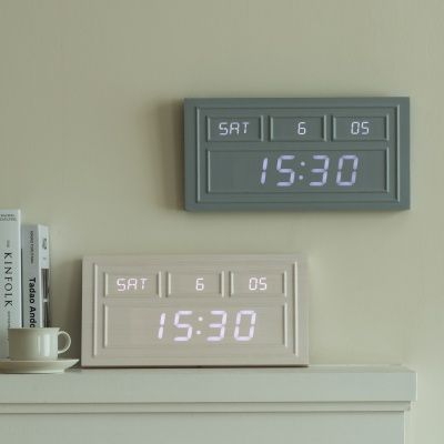 플라이토 웨인스코팅 인테리어 LED 벽시계 38cm