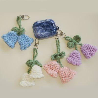 은방울 뜨개 꽃 가방 키링 4종 손뜨개 코바늘 니트꽃