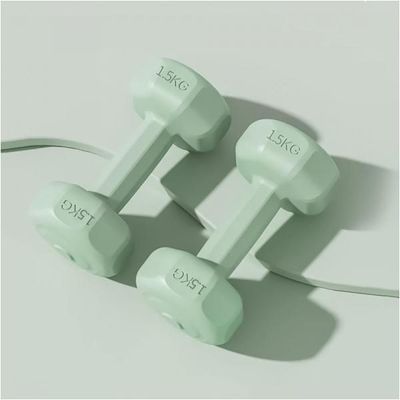 컬러 육각 덤벨 아령 두개 세트 그린 중량 바디필