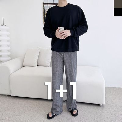 [1+1] 남자 패턴 벨로아 밴딩 팬츠 데일리 바지