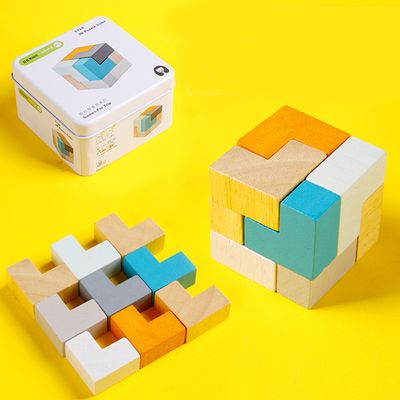 소마큐브 핵서스 틴캔케이스 원목 입체  W015