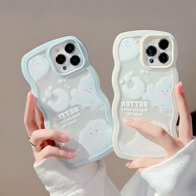 갤럭시 S25 S24 귀여운 구름 물결 투명 실리콘 케이스