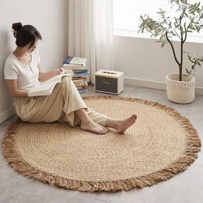 핸드메이드 원형 테슬 러그(120cm)