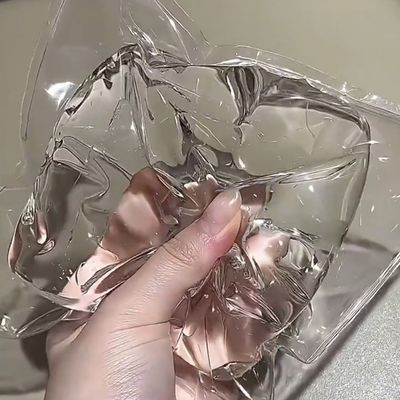 대왕 투명한 얼음 큐브 말랑이 pvc백 스퀴시 찐득볼