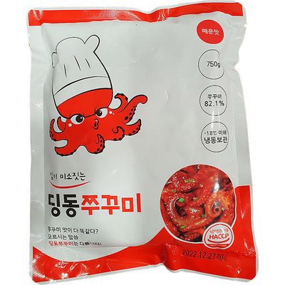 딩동쿡 매운 중독 쭈꾸미 볶음500g,750g 캠핑 필수