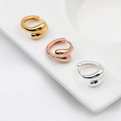 [애슬릿]925 실버 볼륨 라인 원터치 링 은 귀걸이