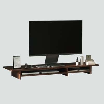 우드 모니터받침대 듀얼 노트북선반