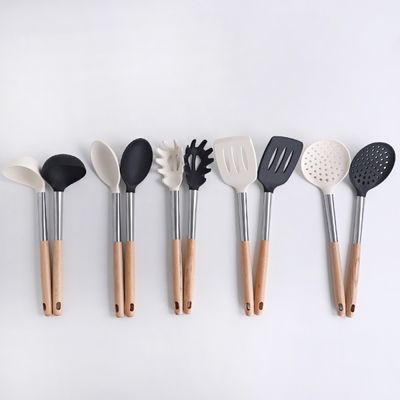 바그 우드핸들 실리콘 조리도구 5p 세트 2color 