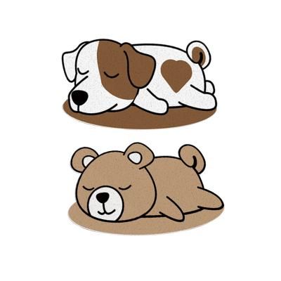 욕실 미끄럼방지 코일매트 바둑이+브라운베어 48*75cm