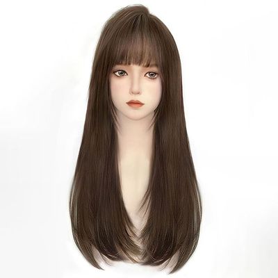 레이어드 롱스트레이트 여성 풀가발 긴머리가발 통가발 여성헤어스타일 여자가발(WFIX3RS)