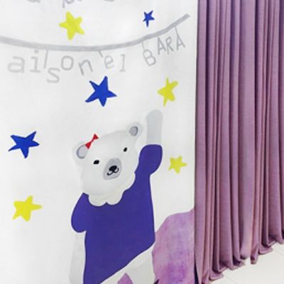 [드로잉에이미] 해피베어 바이올렛 커튼