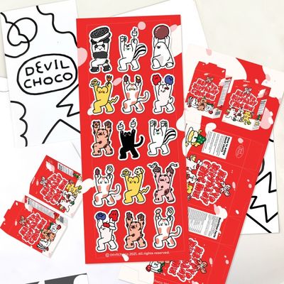 [데빌초코] 소울푸드 데빌메이트 리무버블 씰스티커