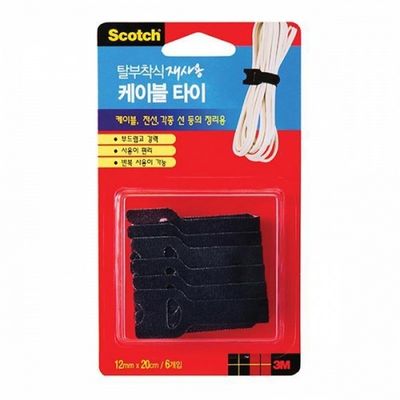 3M 재사용 탈부착 타이 띠타입 12mmX1.5m 6개입