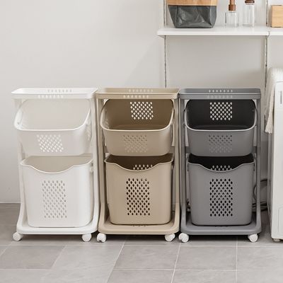 스탠다드 통기성 좋은 2단 빨래바구니